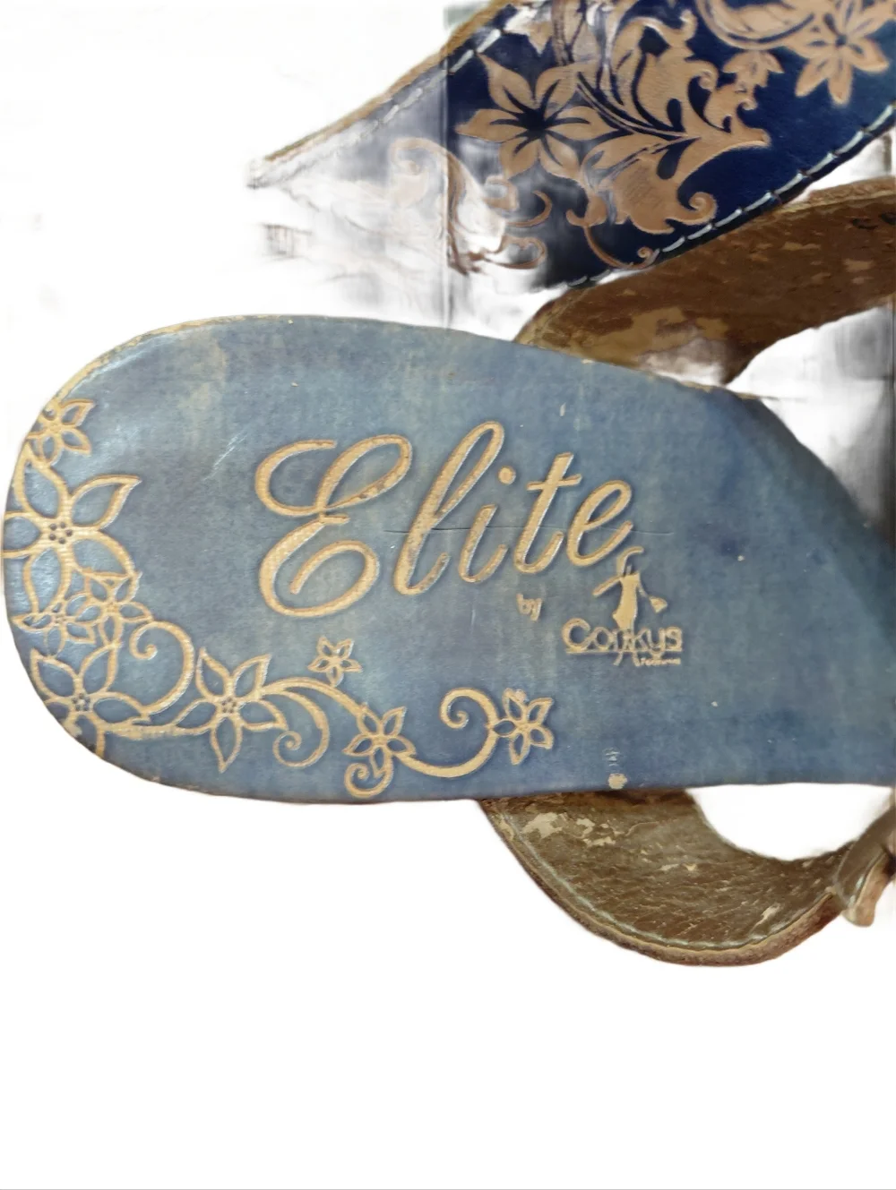 Elite Grapevine Blue And Purple Floral Wedge Sandals Size 8
